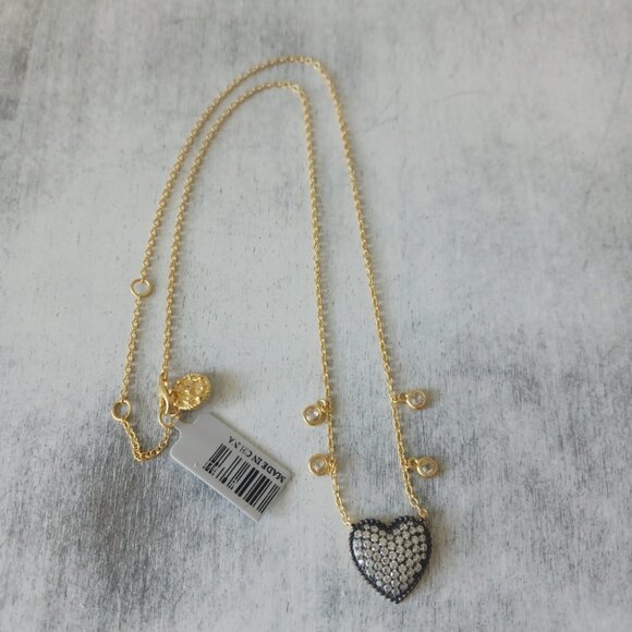FREIDA ROTHMAN 14kt Gold Plated Cubic Zirconia Heart Love Necklace - Picture 12 of 15
